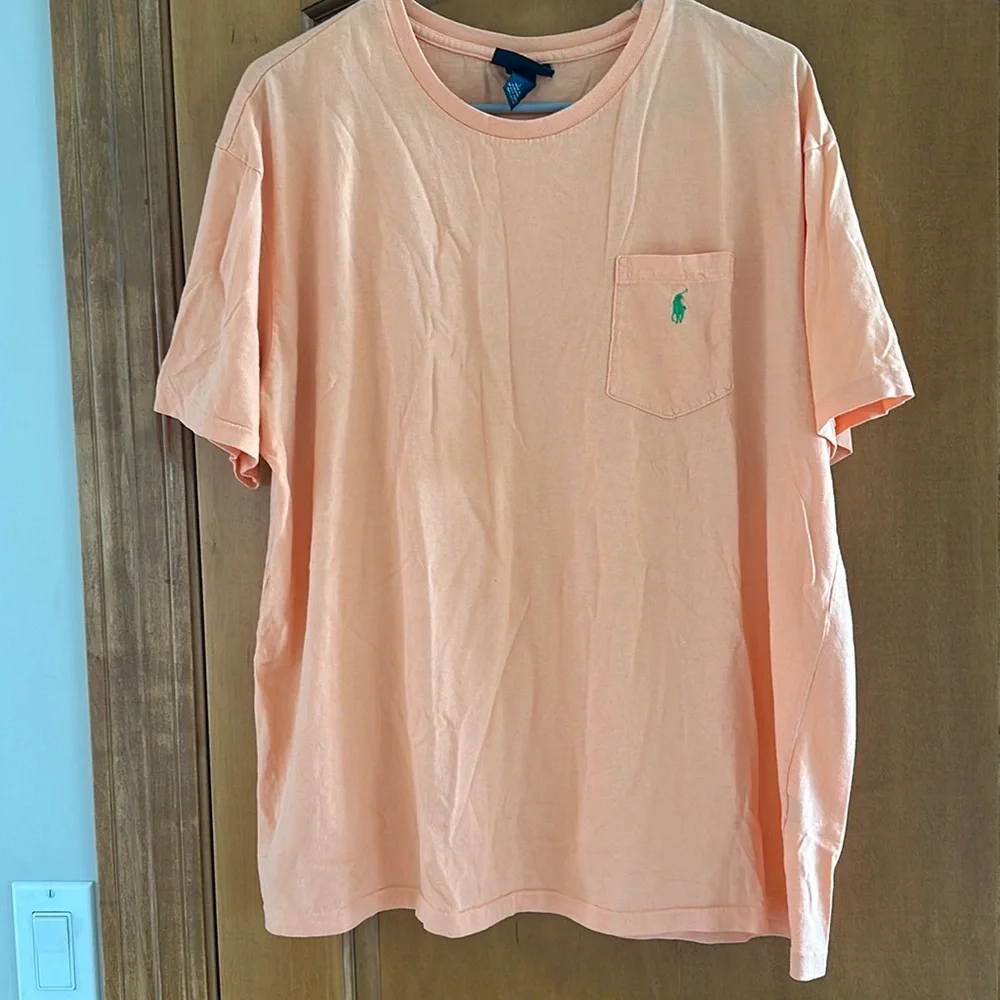 Polo Ralph Lauren Men’s Light Orange 100% Cotton Short Sleeve T-Shirt Large